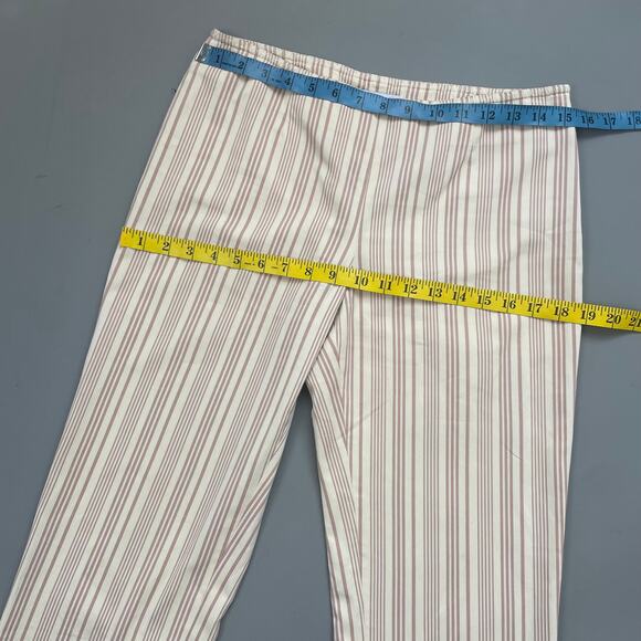 Moschino Cheap and Chic Cotton Striped Low-Waist Trouser Cream Tan Pinstripe sz8 - Picture 5 of 11